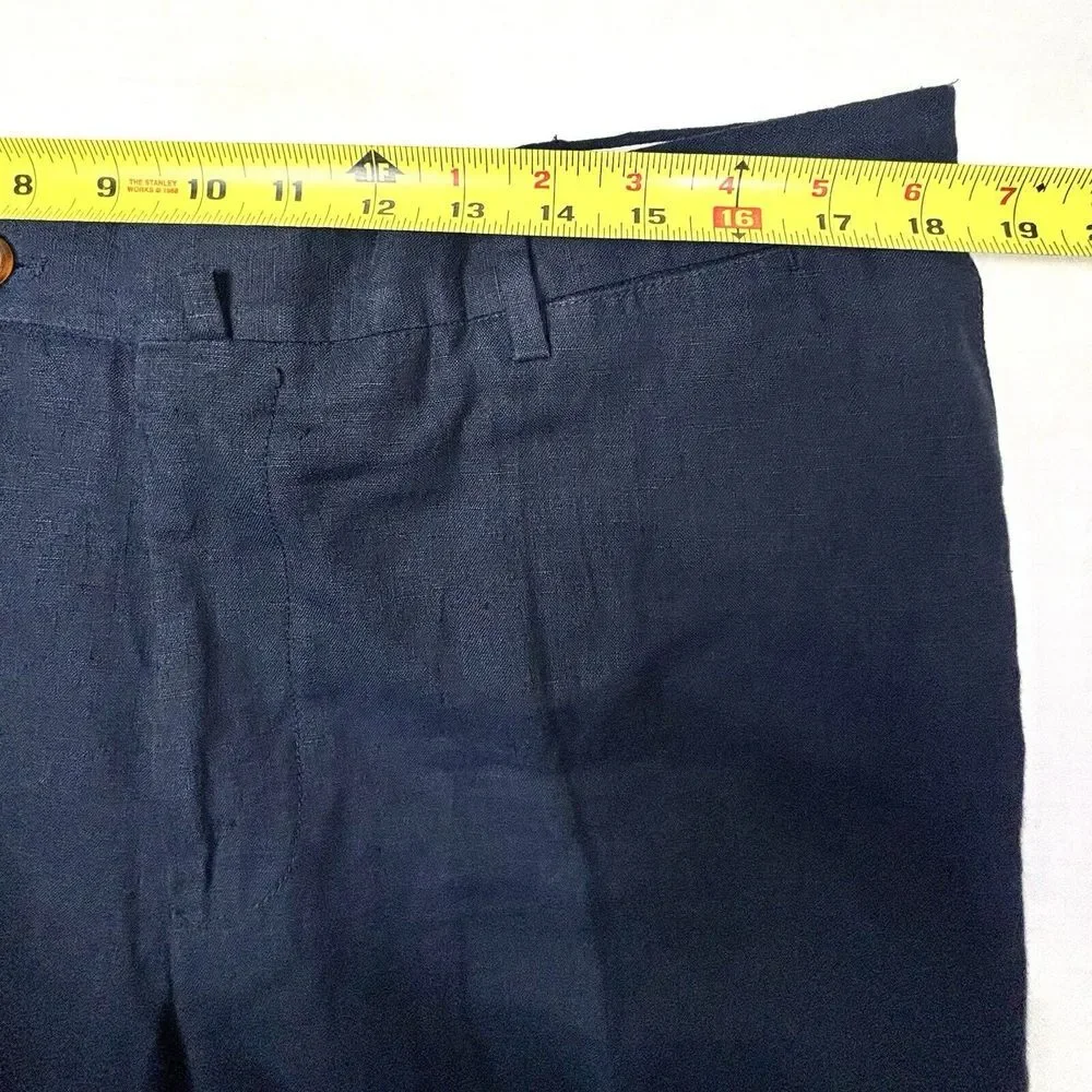 Connolly England Mens Linen Trousers Pants EU56 36X30 Navy‎ Tapered Italy EUC